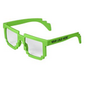 Green Pixel 8-Bit Clear Lenses Sunglasses